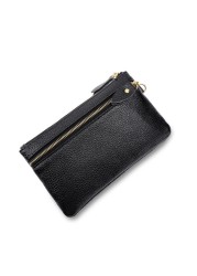 Classic leather wallet for men and women, multi-purpose genuine leather wallet for keys and household toiletries