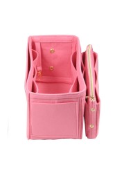 Fits Keepall for 45 50 55 60 Insert Organizer Purse Handbag Bag in Bag-3mm Premium Felt (Handmade/20 Colors) w/Detachable Zip Pocket