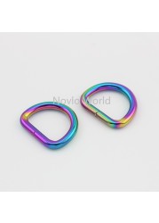 Heavy Duty Metal Sewing Rings, Rainbow Open D-Ring Belt Rings, 10-50 Pieces, Full Size 10-13-15-25-32-38mm, For Sewing Wholesale