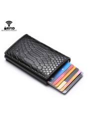 RFID Women Credit Card Holder Aluminum Metal Wallet Ladies Small Slim Business ID Card Holder Card Holder Bag Card Holders Pass Holder