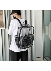 Preppy Style Women Multilayer Backpack Casual Clear Large Capacity Cute Clear PVC School Bag For Teenagers Backpack