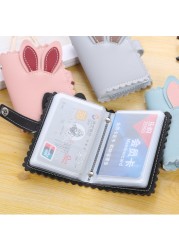 PU Leather 26 Men and Women Business Card Holder Rabbit Ear Business ID Card Holder Bag Bank Card Holder Card Holder Gift Card Holder