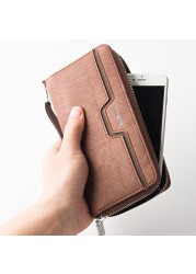 Men's Faux Leather Wallet Casual Pocket New Style Wallet Craft Design Card Holder Detachable Handbag for Men