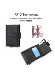 محفظة رجالية ذكية Rfid ، محفظة جلدية رفيعة 2021 ، محفظة سوداء صغيرة مع بطاقة Rfid ، 2021