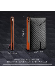 RFID Carbon Fiber Men Wallets Card Holder Slim Thin Pocket Man Magsafe Wallets Money Bags Business Black Male Wallet Walet 2022