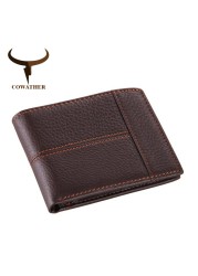 COWATHER - Genuine cowhide leather men's wallet, high quality, paste, dollar price, carteira masculina, original brand, 100%