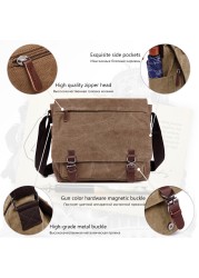 MARKROYAL - Men's Canvas Shoulder Bag, High Quality Laptop Shoulder Bag