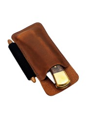 EASYANT Leather Pocket Bag, EDC Organizer, Strap, Clip, Buck 110 Space Pen