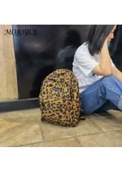 Daily Women Large Capacity Shopping Student Bags Zebra Leopard Printing School Bags Zipper Shoulder Backpack