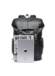 Men's Large Leather Anti-theft Travel Laptop Backpacks Black Men Backpack Boy Large Capacity School Male Business Shoulder Bag
