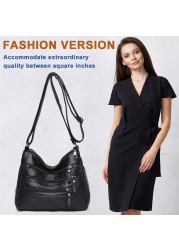 Fashion Solid Casual Crossbody Bag Women PU Shopping Street Shoulder Bags Large Capacity Multi Zipper Mother Top Handle Handbags