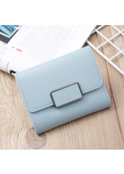 New Arrival Luxury Designer Korean Style Short Small Women Leather Wallet Card Holder Small Purse Female Bag 2022 Fashion