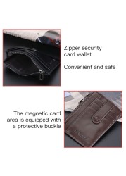 Men Women Slim PU Leather Credit ID Card Holder Wallet Vintage Card Protect Sleeve Cover Casual Zipper Money Coin Purse