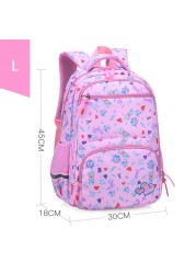 Cartoon Floral Print School Backpack For Girls , 1-6 Orthopedic School Bags For Girls