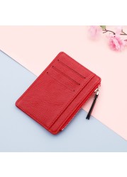 Fashion Classic Mini Card Holder for Women Girls Stylish Simple All-match Coin Purse Soft PU Leather Bank Card Organizer