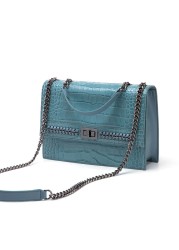 Luxury Women Bags Leather Women Brand Designer Crossbody Shoulder Bag And Purses Female Chain Messenger Bag In Blue