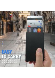 Anti-theft Automatic ID Card Holder Portable Aluminum Protective Bank Credit Card Storage Bag Smart Quick Release Wallet