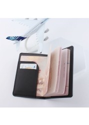 Unisex Simple Passport Holder Protector Cover Wallet PU Card Case Holder Travel Document Organizer Storage With Card Slot