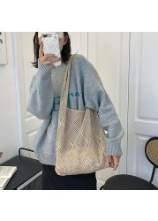 Hollow Woven Bag Women Shoulder Bags Designer Knitting Bags Large Capacity Tote Large Purses Shopping Bags Lazy Wind Pattern