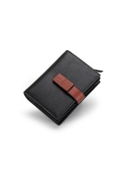 Genuine Leather Wallet For Women Large Capacity Genuine Leather Bifold Wallet Ladies Zipper Wallets Female Monederos Para Mujer