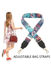 75-145cm Ethic Style Bag Strap Replacement Women Crossbody Bag DIY Strap Adjustable Wide Strap Bag Girls Fashion Bag Straps