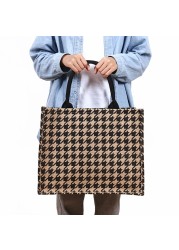 Linen Square Casual Ladies Shopping Bag Daily Shopping Bag Large Capacity Storage Bags For Home Travel