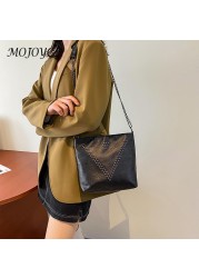 Women Shoulder Bags Fashion PU Leather Handbag Purse Female Small Rivet Casual Messenger Bag Multifunction Small Clutch