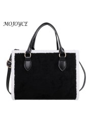 Women Shoulder Bags Winter Fashion Faux Lamb PU Small Zipper Shoulder Bag Everyday Crossbody Bag For Shopping Travel