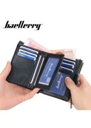 Luxury men's wallet with anti-theft chain card holder wallet fashion retro coin purse leather mini wallet passport cover for men