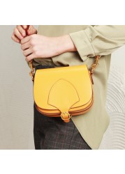 2022 new women slant bag tide retro leather shoulder bag half round saddle bags