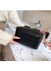 Women Bags 2021 Fashion Plaid Trendy Handbags Cosmetic Bag Girls Beauty Makeup Box Storage Big Pouch Designer Black Wash Bag