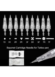 50pcs Disposable Cartridge Needles Permanent Makeup Bayonet Tattoo Gun 1RL/3RL/5RL for Eyebrow/Lip/Eyeliner Digital Machine