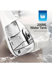 Waterpulse V500 الكبار المحمولة عن طريق الفم الري القابلة لإعادة الشحن جهاز تنظيف الأسنان بالماء 200 مللي IPX7 ماء الخيط