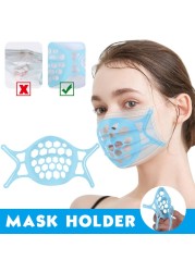 2/5pcs silicone mask holder 3D face mask inner support frame silicone mask bracket adult respirator valve reusable
