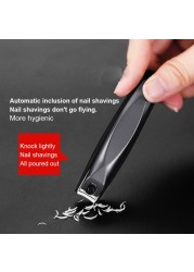 Foldable Portable Stainless Steel Nail Toe Cutter Trimmer Scissors Anti Nail Splash Bevel Cutting Design Manicure Pedicure Tools