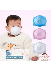 5pcs/box Newborn Infant 0 to 16 Months Old Kawaii Animal Modeling Solid Color 3D Mask Disposable Infant Mask