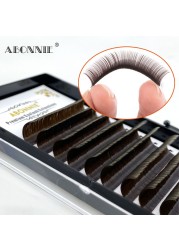 Brown Individual Eyelashes Extensions All Sizes C/D Curl Tray All Sizes Abonnie