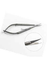 Microscopic instruments 12.5 cm small scissors, serrated conjunctiva, forceps probes, hooks, spoons, beaters, forceps