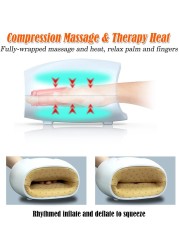 Electric Hand Massager with Heat Therapy, Nuaer Palm Finger 3D Air Pressure Massager for Carpal Tunnel, Stiff Joints