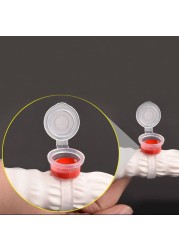 Disposable Tattoo Ink Ring Cups Permanent Makeup Accessories Microblading Ring Pigment Cup/Lid Tattoo Glue Holder