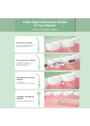 أوكلين W10 جهاز تنظيف الأسنان بالماء عن طريق الفم الري المحمولة نفاثة مياه للأسنان 4-تلميح و 5-وضع انفصال WaterTank مقاوم للماء السيارات الموقت