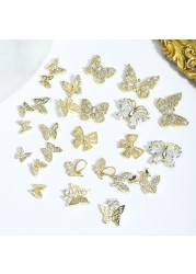 Nail Art Butterfly Jewelry 3D Super Flash Rhinestone Nail Decoration Opal Bow Zircon Rhinestone Butterfly Shape