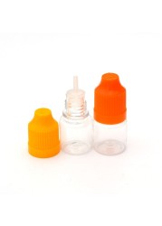 50pcs Clear Vacuum Bottle 3ml Plastic Dropper Bottle With Childproof Cap Eye E Needle Liquid Vail