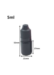 50pcs Empty 5ml 10ml 15ml 30ml Black Soft PE Container Easy Squeeze Plastic Dropper Bottle With Childproof Cap For Liquid Vials