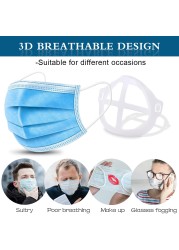3D Mouth Mask, Breathable Support, Inner Cushion, Plastic, Silicone, Lipstick, Washable, Reusable