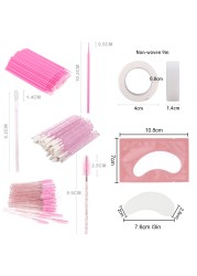 Eyelash Extension Kit Practice Eye Patches Pad Adhesive Eyelash Brushes Spoolie Mascara Applicator Grafting Eyelash Tools