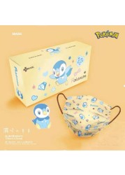 New Pokemon Pikachu Adult Disposable Mask Cartoon Pattern Printing 3 Layers Protection Breathable Dustproof Adult Anime Mascara