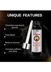 Effective Beard Growth Oil Thicken More Full Hair Beard Essential Oil for Men Natural Plant Beard Treatment Nourishing Liquid