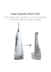 Cordless Oral Irrigator Electric Water Dental Flosser USB Rechargeable Portable Water Jet Dental Floss Waterproof 3 Modes