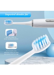 Electric Sonic Toothbrush Rechargeable Teeth Whitener IPX7 Waterproof Remove Yellow Tartar Teeth With 3 Replacement Heads